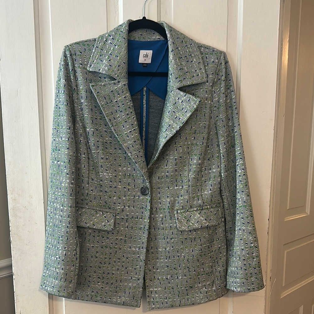 Blue and Green Women's Jacket